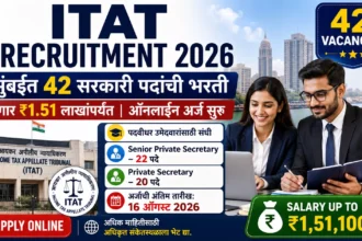 ITAT Recruitment 2026 मुंबई येथे 42 वरिष्ठ खाजगी सचिव व खाजगी सचिव पदांसाठी सरकारी भरती, ₹1.51 लाखांपर्यंत पगार आणि ऑनलाइन अर्ज सुरू.