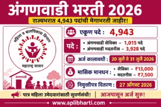 Anganwadi Bharti 2026 – महाराष्ट्र राज्यभरात 4,943 अंगणवाडी सेविका व मदतनीस पदांची मेगाभरती