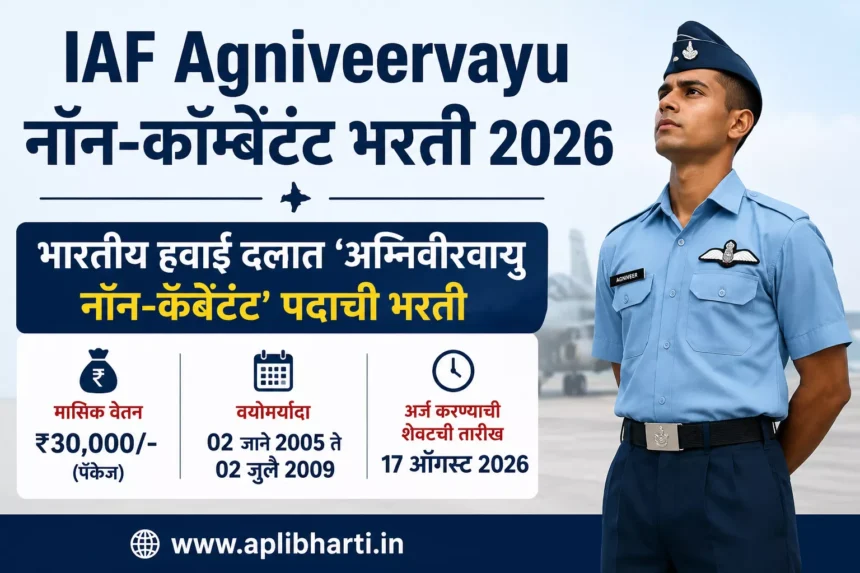 IAF Agniveervayu Non-Combatant Bharti 2026 – भारतीय हवाई दल अग्निवीरवायु नॉन-कॉम्बॅटंट भरती