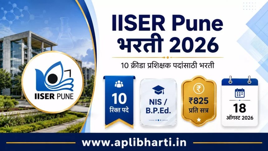 IISER Pune Recruitment 2026 – IISER पुणे क्रीडा प्रशिक्षक भरती 2026